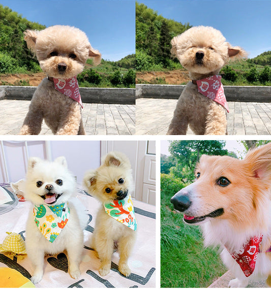 HKM-9320253 Cute Triangle Pet Scarf & Cat Collar for Small Dogs and Kittens - Adjustable Sizes Available
