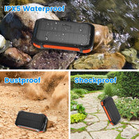HKM-932179 Portable 49,800mAh Solar Power Bank with Built-In Cables, Wireless Charging, and LED Flashlight for Outdoor Adventures