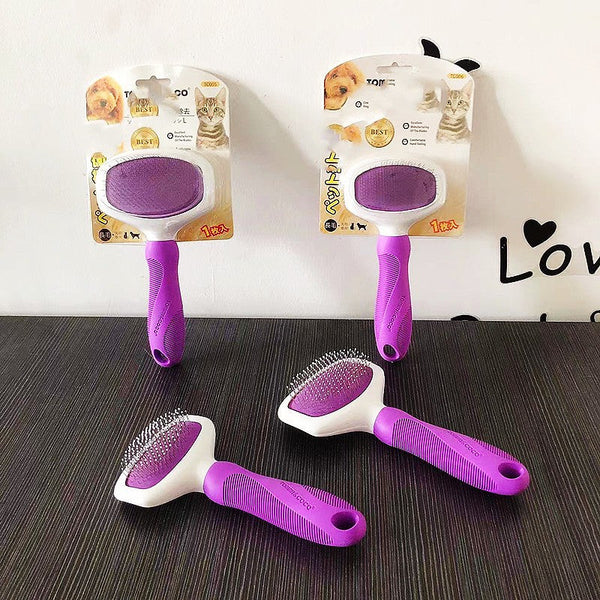 HKM-9324221 Professional Stainless Steel Grooming Comb for Cats and Dogs - Open Knot and Hair Removal Tool