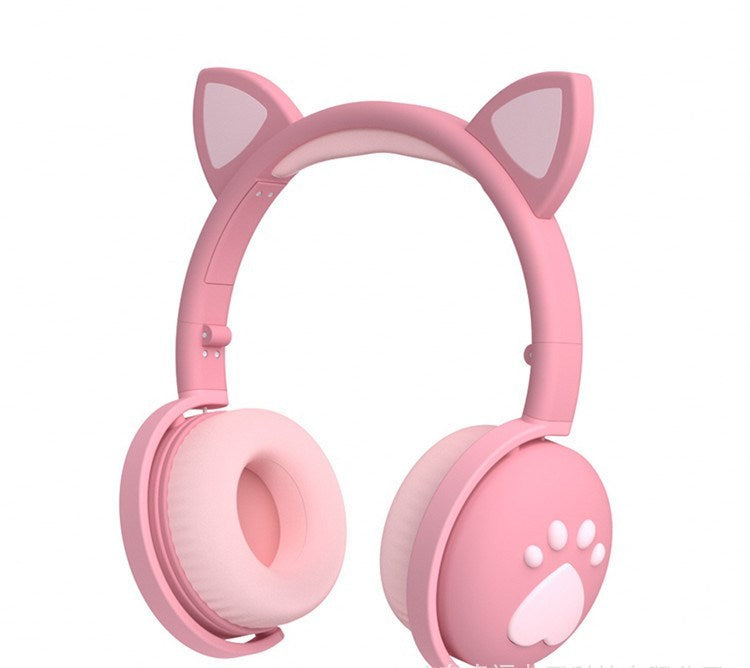 HKM-932435 Creative Cat Ear Wireless Bluetooth Headset with 48-Hour Playtime and USB Charging