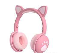 HKM-932435 Creative Cat Ear Wireless Bluetooth Headset with 48-Hour Playtime and USB Charging