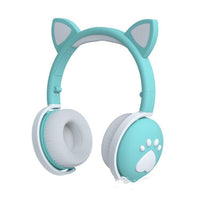 HKM-932435 Creative Cat Ear Wireless Bluetooth Headset with 48-Hour Playtime and USB Charging