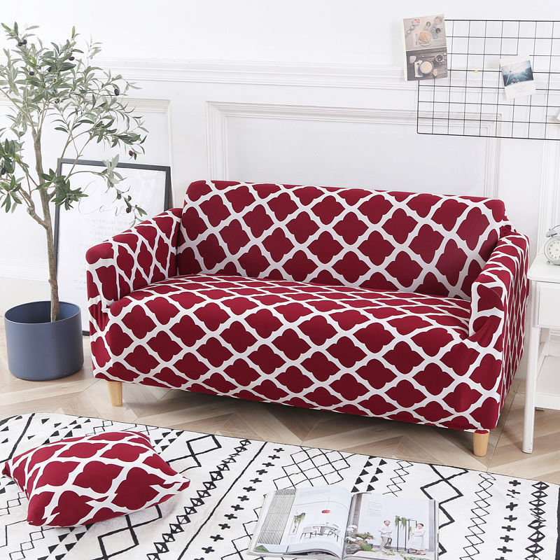 HKM-932435 Plant and Flower Pattern Stretch Sofa Cover - Multiple Sizes Available