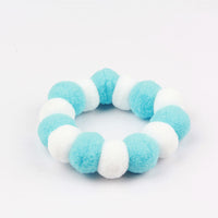HKM-9324605 Colorful Cotton Pet Collar with Fur Ball Accents ¨C XS/S/M/L Sizes Available