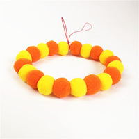 HKM-9324605 Colorful Cotton Pet Collar with Fur Ball Accents ¨C XS/S/M/L Sizes Available