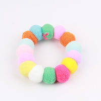 HKM-9324605 Colorful Cotton Pet Collar with Fur Ball Accents ¨C XS/S/M/L Sizes Available