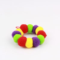 HKM-9324605 Colorful Cotton Pet Collar with Fur Ball Accents ¨C XS/S/M/L Sizes Available