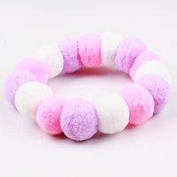 HKM-9324605 Colorful Cotton Pet Collar with Fur Ball Accents ¨C XS/S/M/L Sizes Available