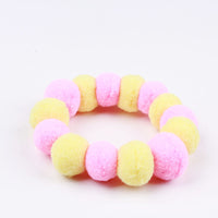 HKM-9324605 Colorful Cotton Pet Collar with Fur Ball Accents ¨C XS/S/M/L Sizes Available