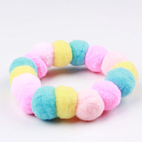 HKM-9324605 Colorful Cotton Pet Collar with Fur Ball Accents ¨C XS/S/M/L Sizes Available
