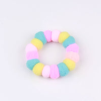 HKM-9324605 Colorful Cotton Pet Collar with Fur Ball Accents ¨C XS/S/M/L Sizes Available