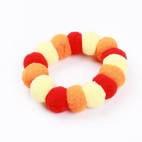 HKM-9324605 Colorful Cotton Pet Collar with Fur Ball Accents ¨C XS/S/M/L Sizes Available