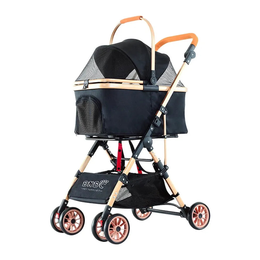 HKM-932627 Aluminium Pet Stroller for Cats and Small Dogs - Lightweight Travel Carrier and Portable Carriage