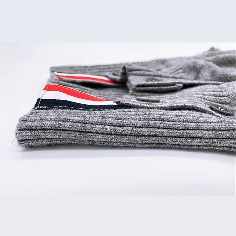 HKM-9326397 Cozy Gray Cardigan Sweater for Dogs in Various Sizes