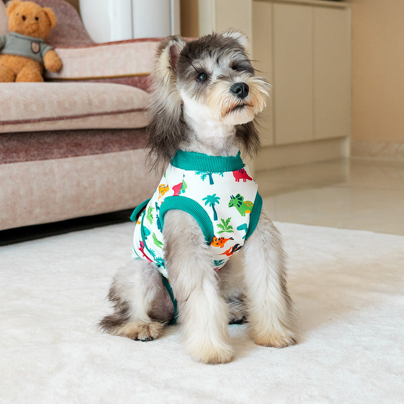 HKM-9328061 Universal Anti-Licking Pet Clothing in Red, Green, and Black - Casual Polyester Design, XS to 2XL