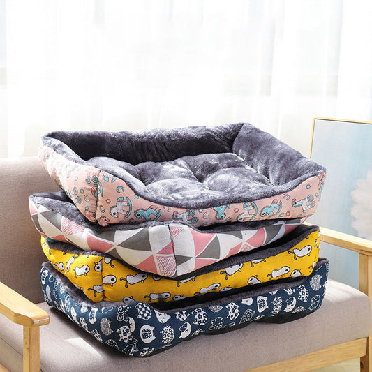 HKM-9328445 Cozy Winter Dog and Cat Bed for Small to Extra Large Pets - Comfortable and Breathable Design