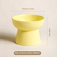 HKM-9328573 Anti-Tumble Porcelain Pet Rice Bowl in Striped Design - Multiple Color Options