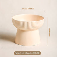 HKM-9328573 Anti-Tumble Porcelain Pet Rice Bowl in Striped Design - Multiple Color Options