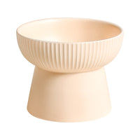 HKM-9328573 Anti-Tumble Porcelain Pet Rice Bowl in Striped Design - Multiple Color Options