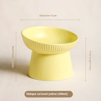 HKM-9328573 Anti-Tumble Porcelain Pet Rice Bowl in Striped Design - Multiple Color Options