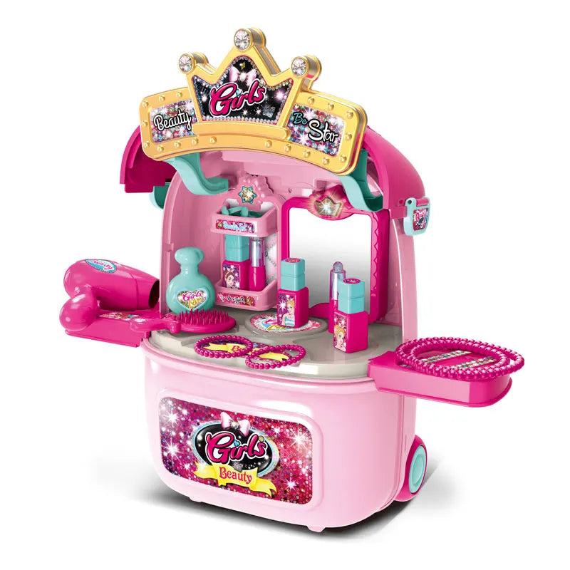 HKM-932947 Kids Princess Light-Up Sound Dressing Table Play Set for Ages 4-9 Years