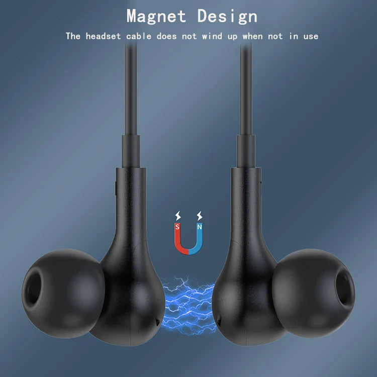HKM-933011 Wireless In-Ear Earphones with Noise Reduction and Built-in Microphone, Neckband Design for Comfort and Control