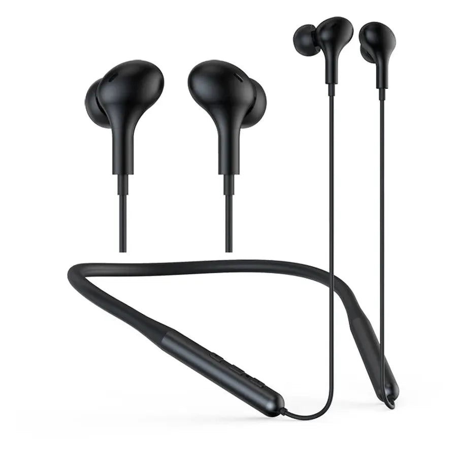 HKM-933011 Wireless In-Ear Earphones with Noise Reduction and Built-in Microphone, Neckband Design for Comfort and Control