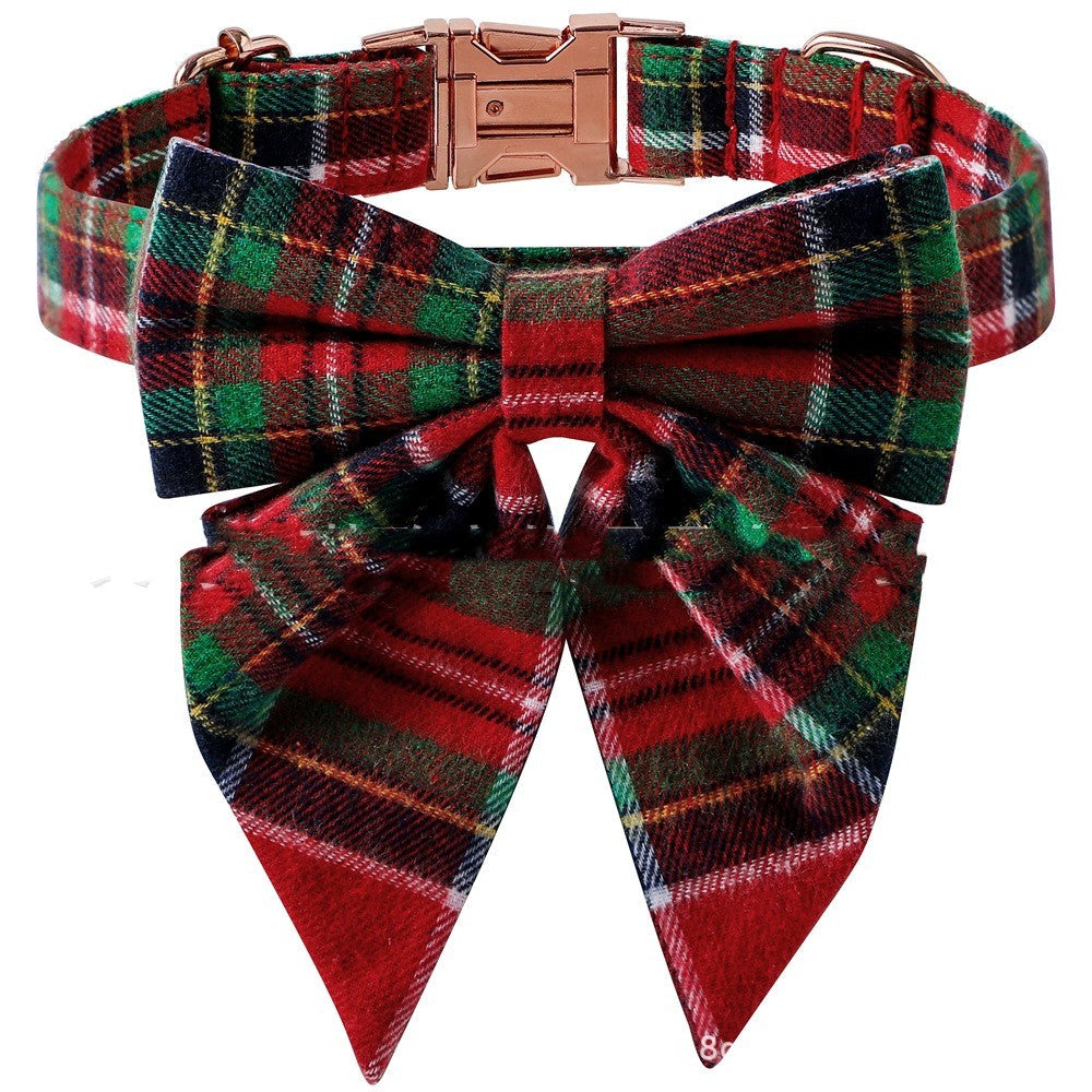 HKM-9330365 Plaid Dog Collar with Adjustable Metal Buckle ¨C Sizes S, M, L