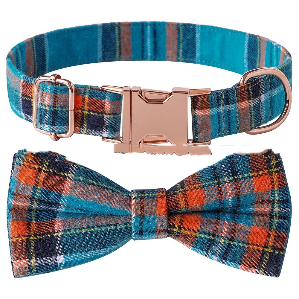 HKM-9330365 Plaid Dog Collar with Adjustable Metal Buckle ¨C Sizes S, M, L