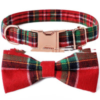 HKM-9330365 Plaid Dog Collar with Adjustable Metal Buckle ¨C Sizes S, M, L