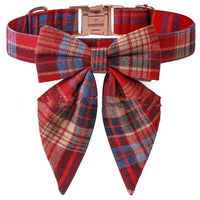 HKM-9330365 Plaid Dog Collar with Adjustable Metal Buckle ¨C Sizes S, M, L