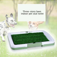 HKM-9331645 Indoor Three-Layer Dog Grass Potty Trainer for Puppies and Small Pets
