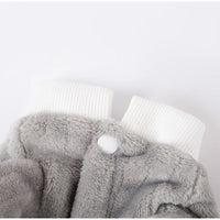 HKM-9332925 Cute Bear Plush Dog Jumpsuit with Leash Ring - Cozy Winter Pet Coat for Small Dogs