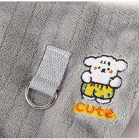 HKM-9332925 Cute Bear Plush Dog Jumpsuit with Leash Ring - Cozy Winter Pet Coat for Small Dogs