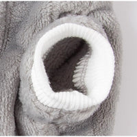 HKM-9332925 Cute Bear Plush Dog Jumpsuit with Leash Ring - Cozy Winter Pet Coat for Small Dogs
