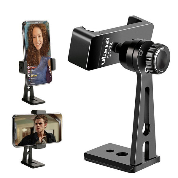 HKM-933331 360-Degree Rotating Large Aluminum Alloy Phone Holder with Quick Release Mechanism