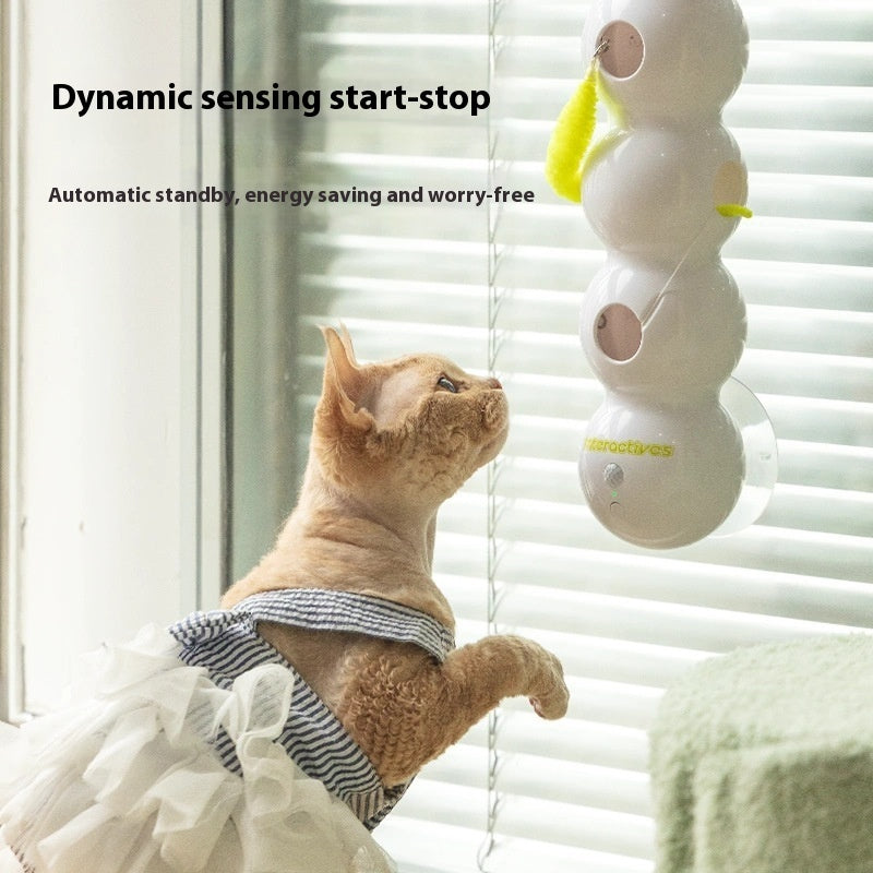 HKM-9333437 Automatic Interactive Cat Toy with Tail Motion and Suction Cup Attachment