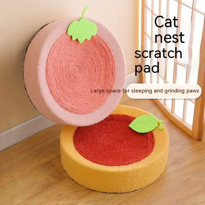 HKM-9334333 Sisal Cat Scratch Board Nest - Wear-Resistant Cloth, 43x43cm, Ideal for Cats