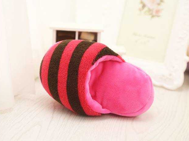 HKM-9334973 Dazzle Color Stripe Slipper with Built-in Sound Toy for Pets - 16cm x 8cm