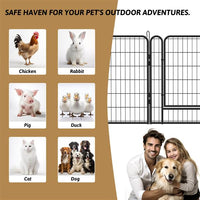 HKM-9335741 Durable Heavy-Duty Metal Pet Fence with Rust-Resistant Coating - Easy Installation and Versatile Shapes