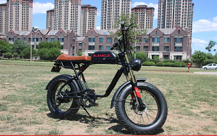 HKM-933587 Electric Mountain Bicycle with Lithium Battery, 7-Speed, 20-Inch Steel Frame, 48V Rear Hub Motor, Extended Seat