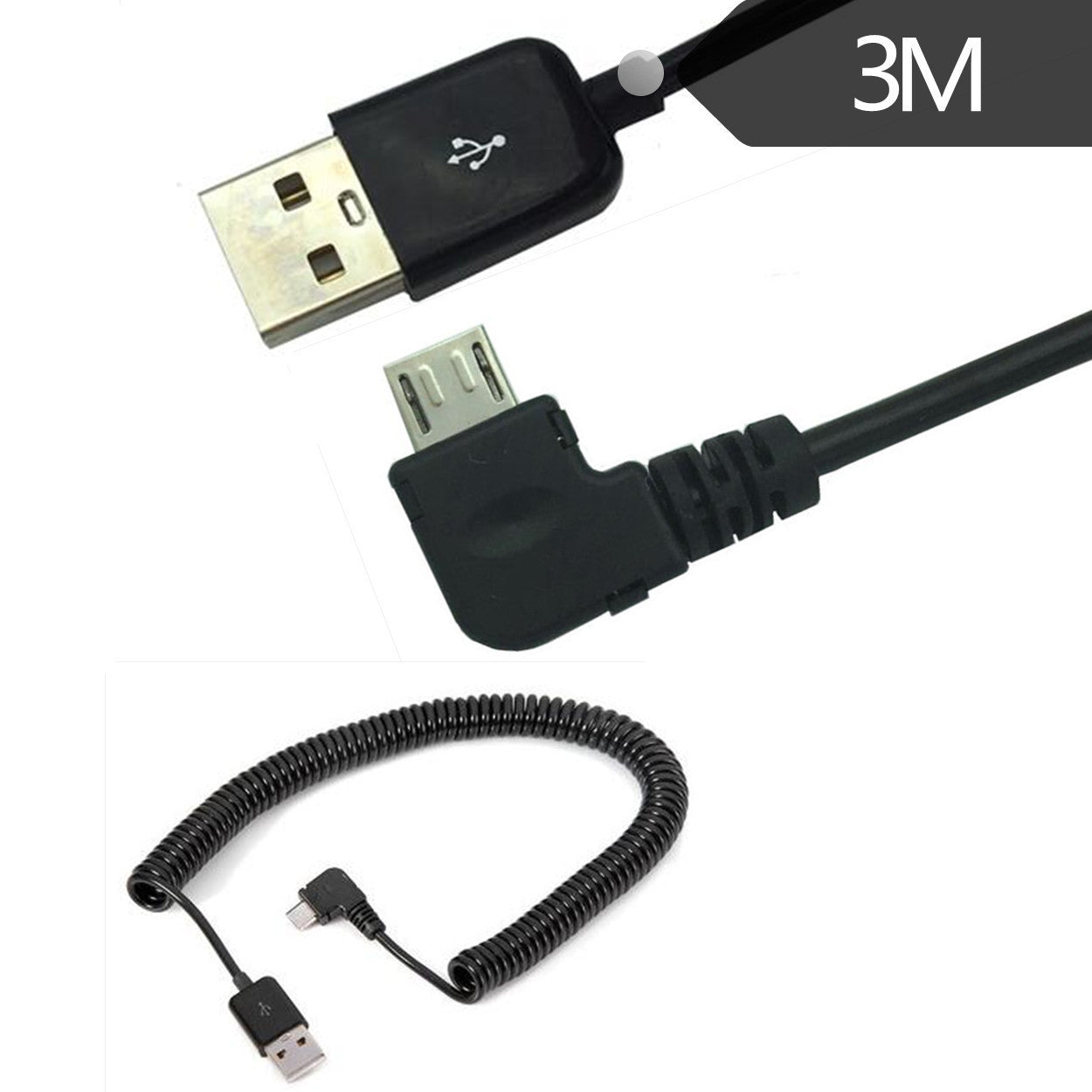 HKM-933651 Telescopic USB 2.0 Data Cable – 3m Length with High-Speed Transmission and Durable Design