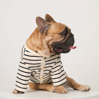 HKM-9339709 Striped Cotton V-Neck Pet Shirt for Dogs - Cozy Leisurewear in Red and Black, Multiple Sizes Available