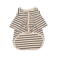 HKM-9339709 Striped Cotton V-Neck Pet Shirt for Dogs - Cozy Leisurewear in Red and Black, Multiple Sizes Available