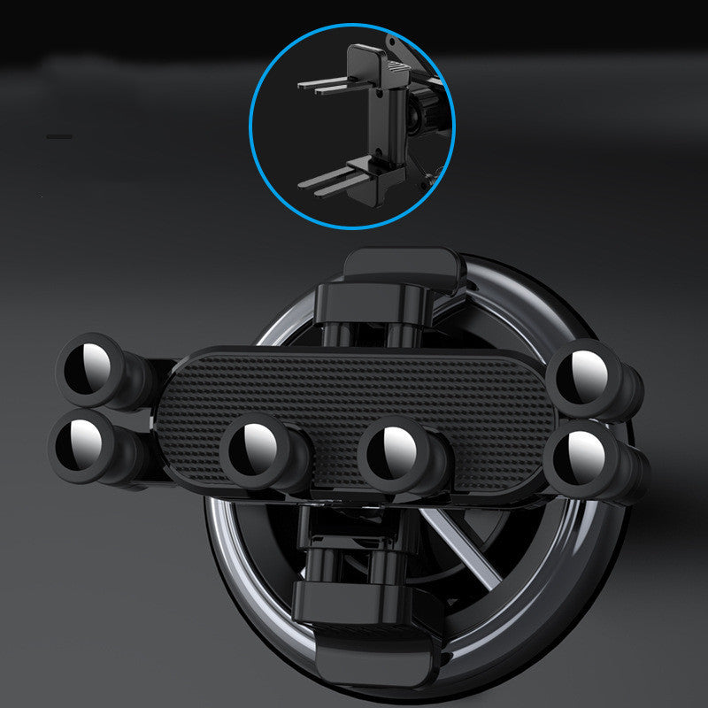 HKM-933971 Universal Gravity Phone Holder Clip for Cars - Adjustable and Foldable Design in Black and Blue