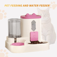 HKM-9339965 Automatic 2-in-1 Cat Food and Water Dispenser with Integrated Feeding System