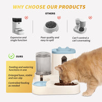 HKM-9339965 Automatic 2-in-1 Cat Food and Water Dispenser with Integrated Feeding System