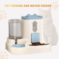 HKM-9339965 Automatic 2-in-1 Cat Food and Water Dispenser with Integrated Feeding System