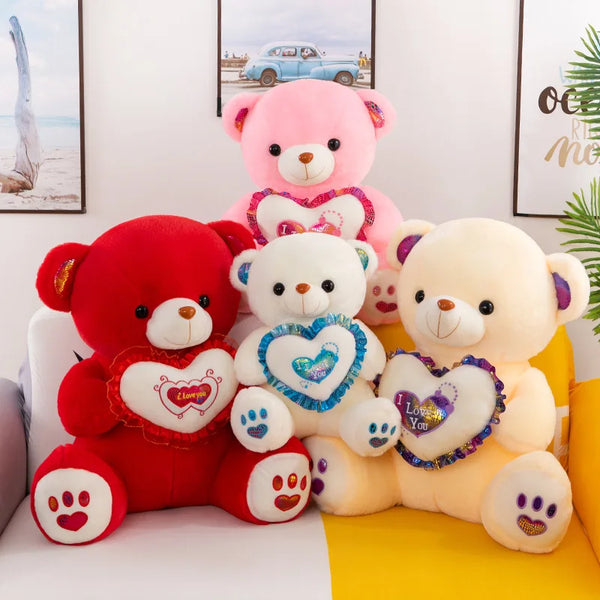 HKM-934099 Soft Personalized Valentine’s Day Bear with Heart - Available in Various Sizes from 23cm to 60cm
