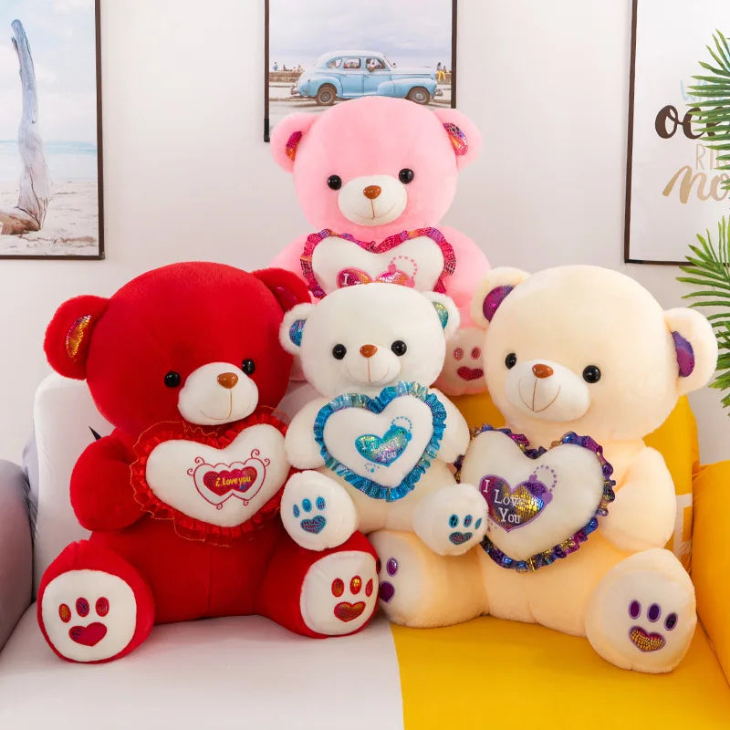 HKM-934099 Soft Personalized Valentine’s Day Bear with Heart - Available in Various Sizes from 23cm to 60cm